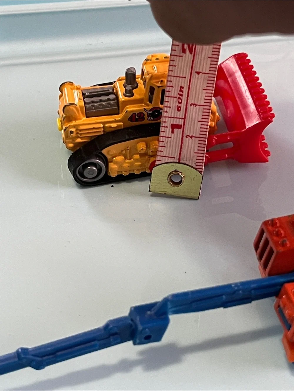 Yellow and Red Kids Construction Toy Bulldozer and Orange Excavator Set